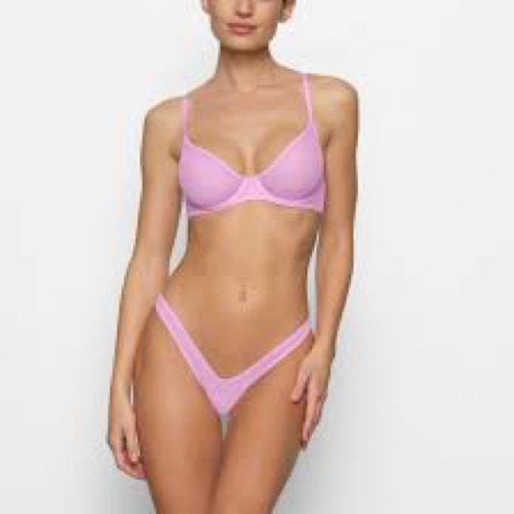 🌸 SKIMS Ultra Fine Mesh Underwire Strapless Bra 34B In Petal NWT - Picture 3 of 4